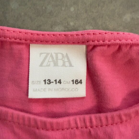 Zara Girls White & Pink Ruffle Sleeve Tops - Size 13-14 (164 cm) - Picture 5 of 8